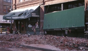 Fenix Underground club after the 2001 Nisqually quake (photo from FEMA) Fenix Underground club after Nisqually quake
